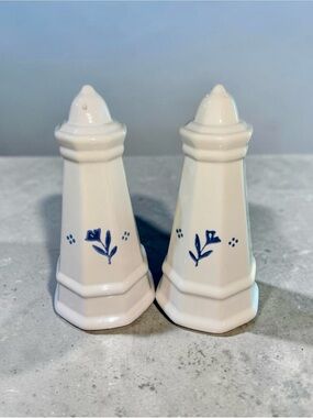 Antique hand painted ceramic salt & pepper shakers